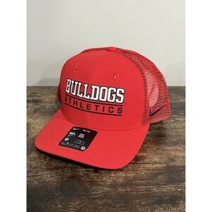 Nike Georgia Bulldogs Athletics Rise Cap Red Mesh Trucker Hat Dri-FIT M/L NEW
